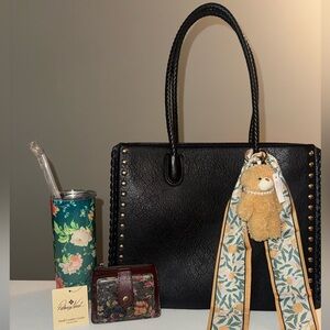 Studded Tote, Patricia Nash, & Floral Tumbler Bundle